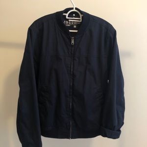 Navy blue bomber jacket